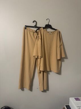 Cato Two-Piece Beige Lounge Set